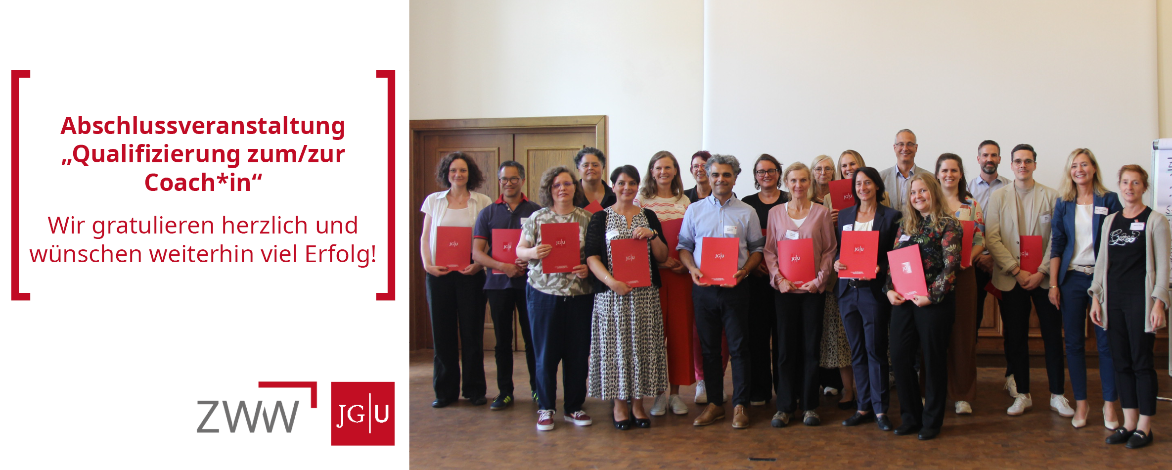 In der Abschlussveranstaltung unseres Zertifikatsstudiums „Qualifizierung zum/zur Coach*in“ erhielten die Teilnehmenden im August 2025 ihre Zertifikate. Wir gratulieren herzlich und wünschen weiterhin viel Erfolg! - Foto: © ZWW